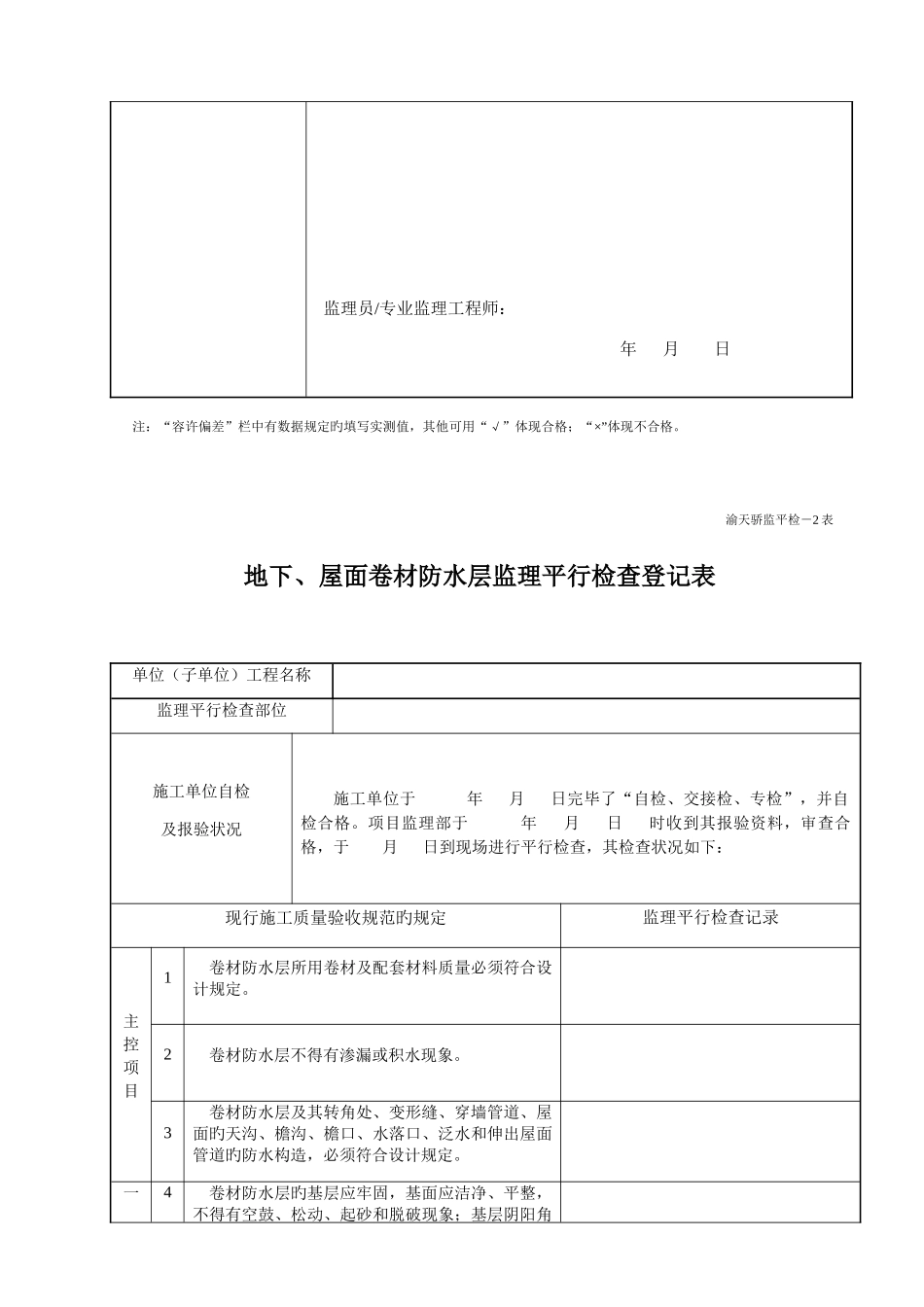 2025年监理平行检查记录表全套_第2页