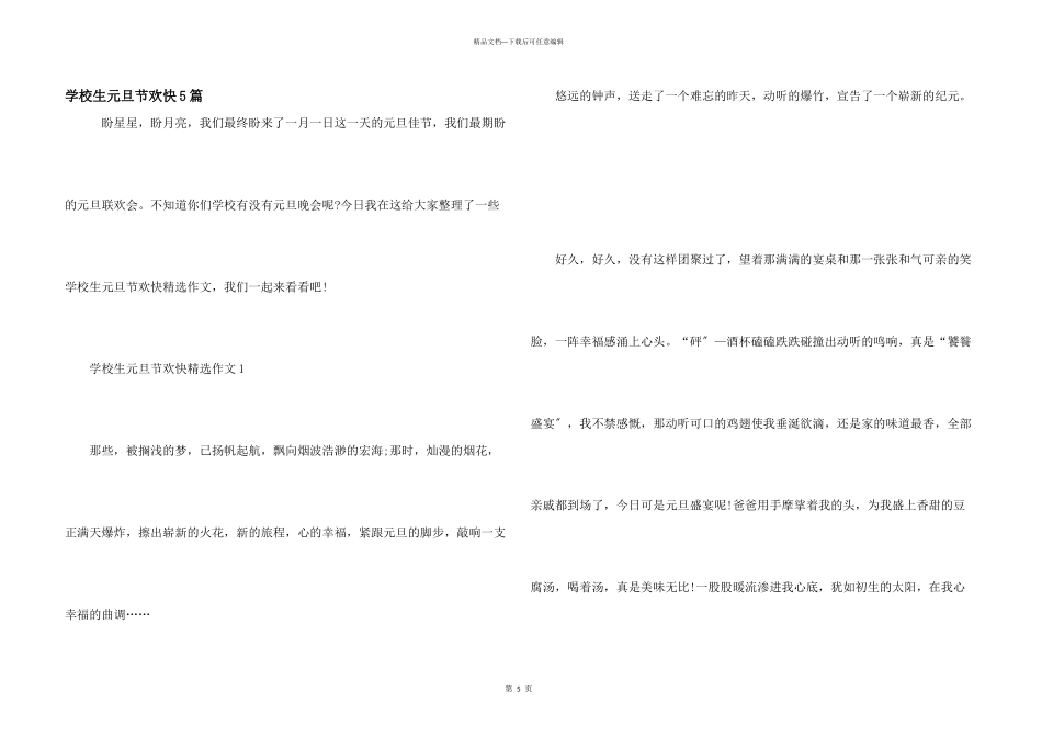 小学生元旦节快乐5篇_第1页