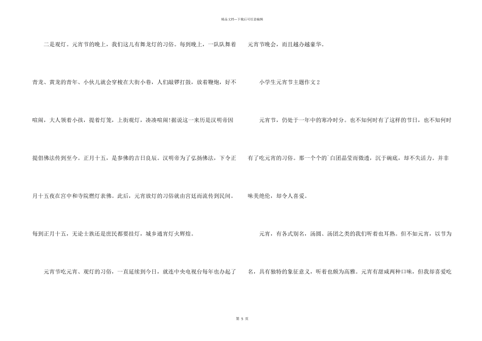 小学生元宵节主题5篇_第2页