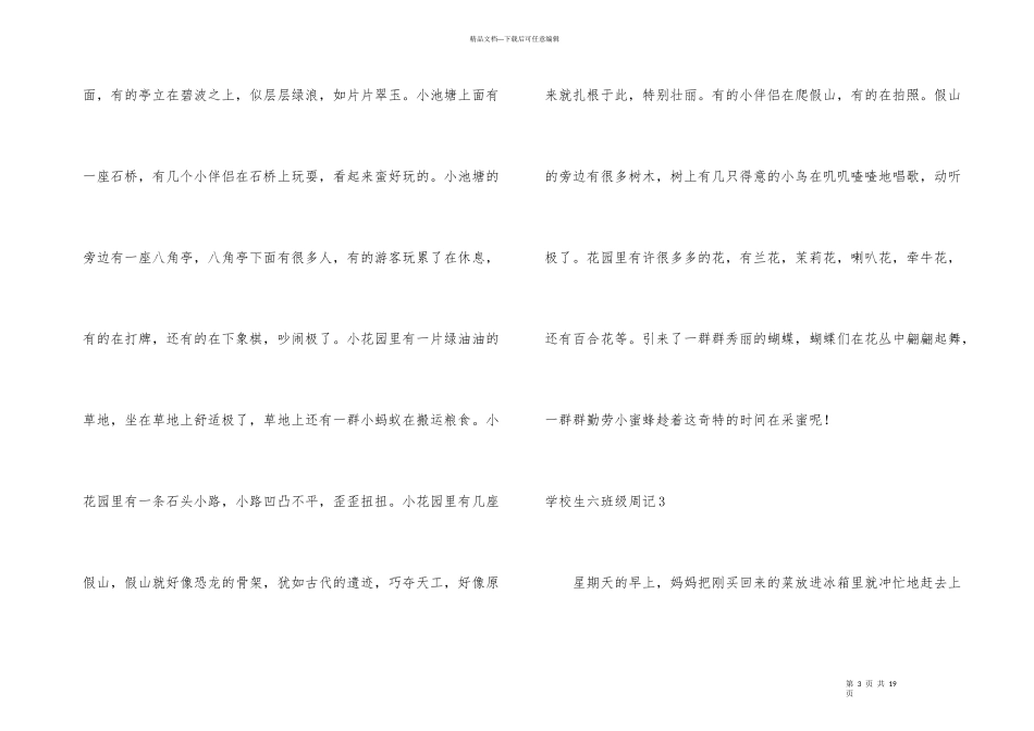 小学生六年级周记集锦15篇_第3页