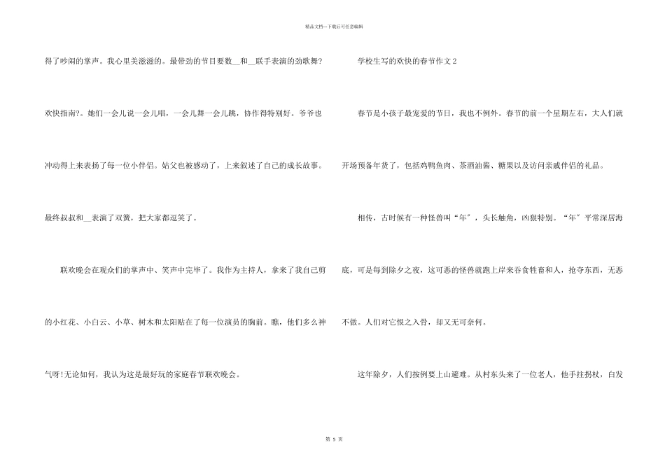 小学生写的欢乐的春节5篇_第2页