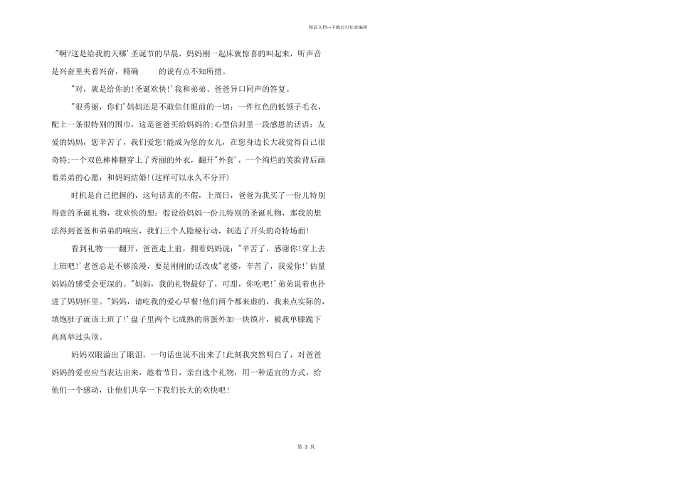 小学生圣诞节的400字_第3页