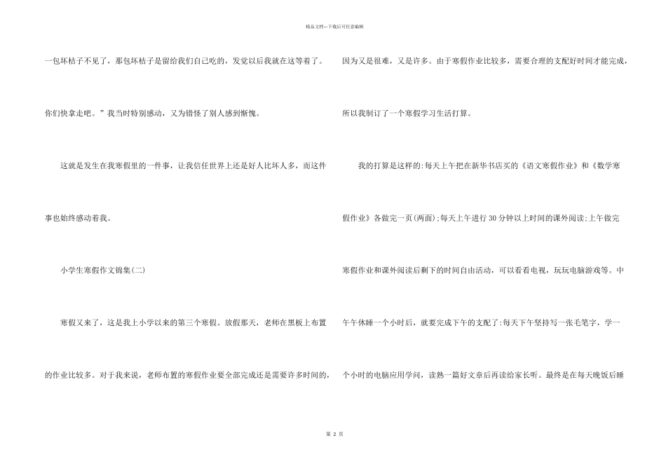 小学生寒假500字5篇_第2页