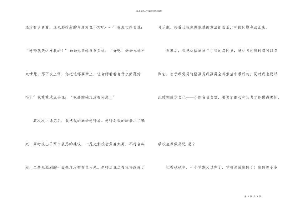 小学生寒假周记三篇_第2页