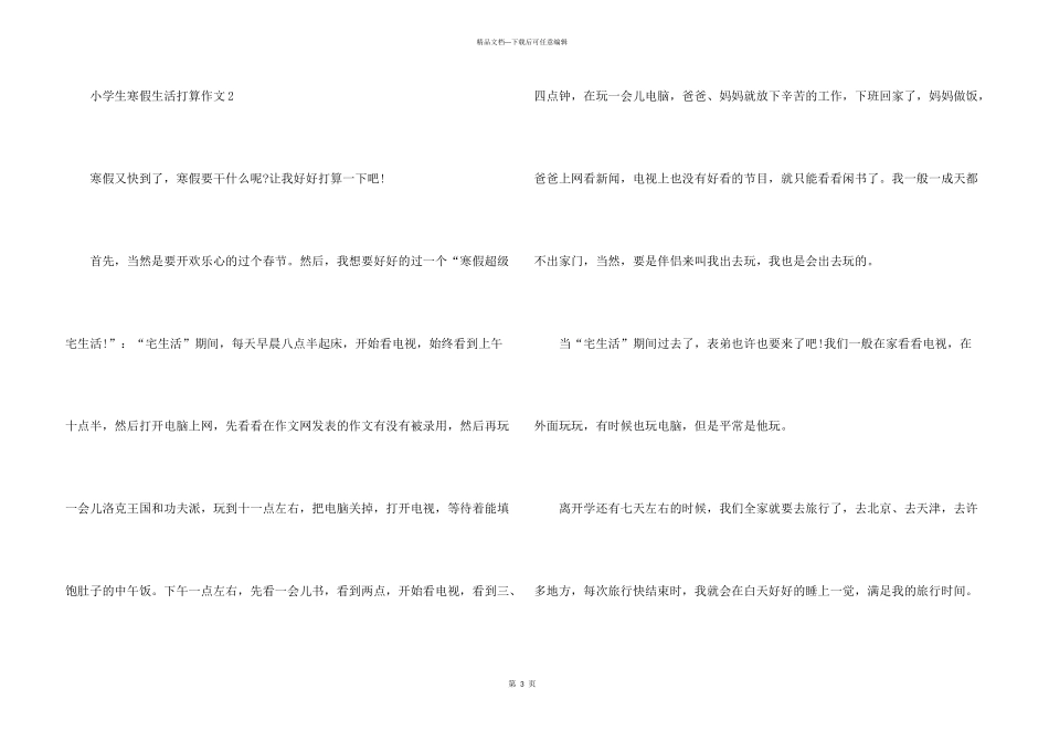 小学生寒假生活计划6篇_第3页