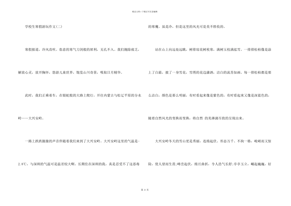 小学生寒假游玩_第3页
