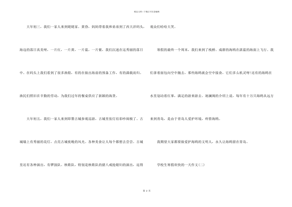 小学生寒假开心的一天_第2页