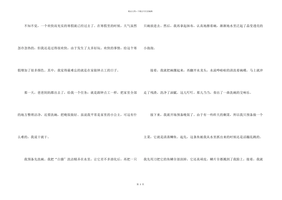 小学生寒假开心的一天_第3页