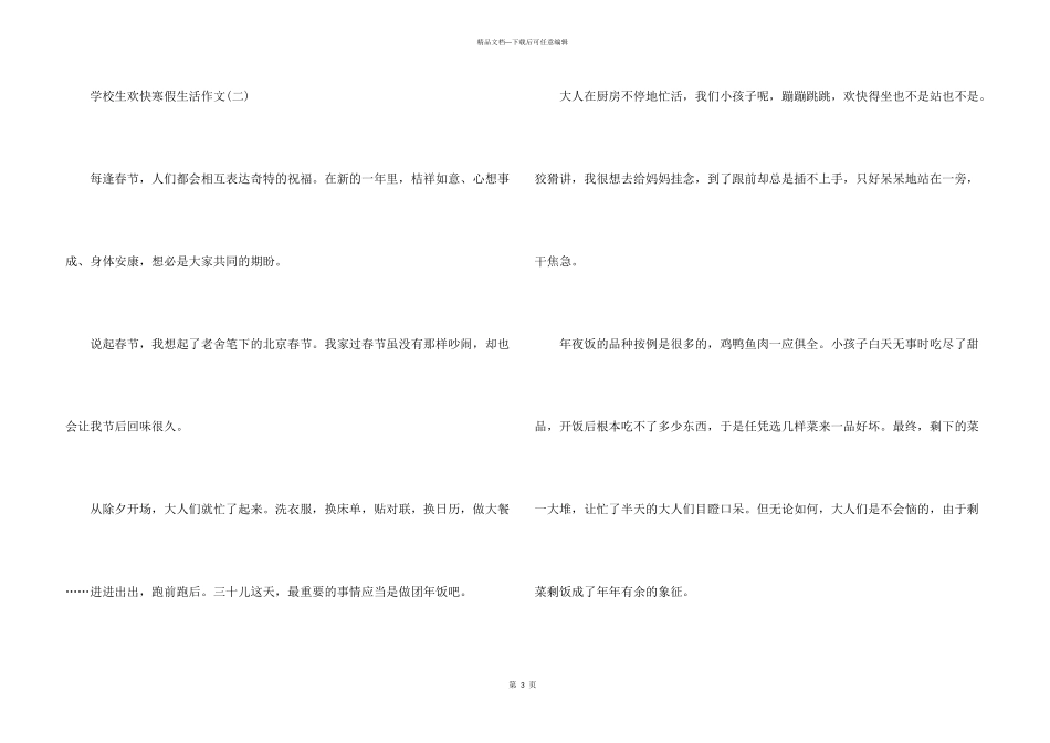小学生快乐寒假生活_第3页