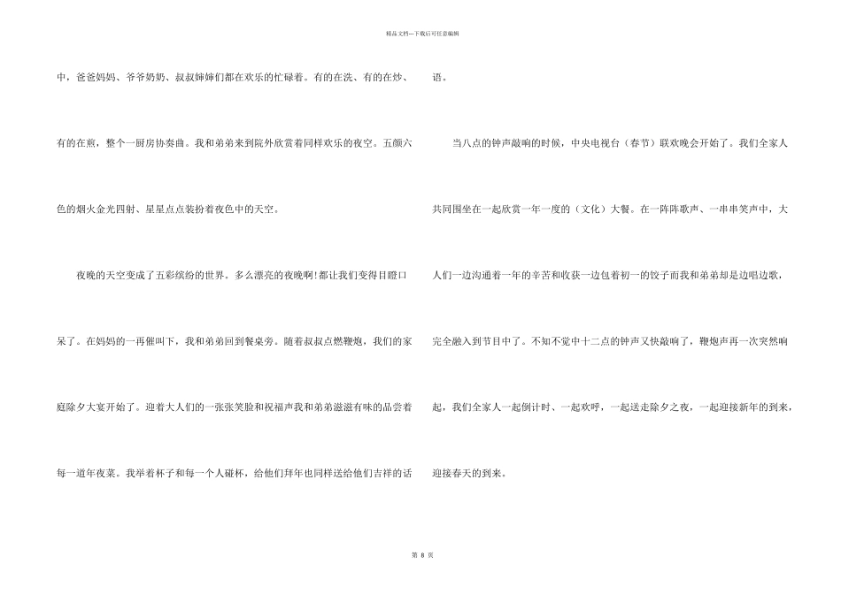 小学生描写除夕夜素材大全_第2页