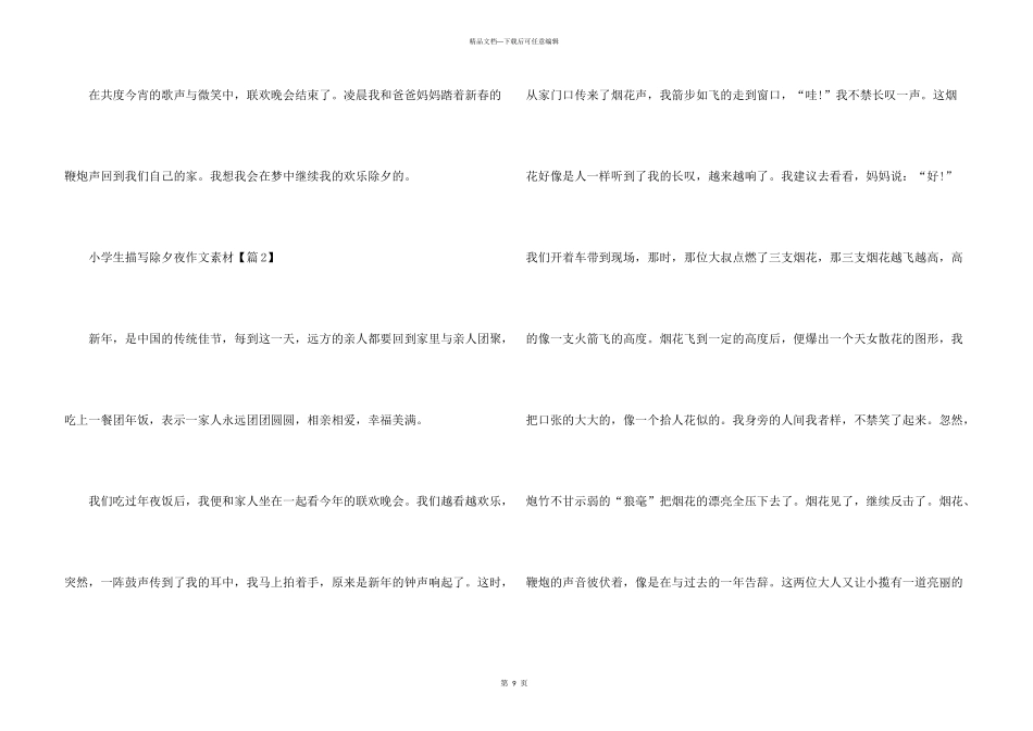 小学生描写除夕夜素材大全_第3页