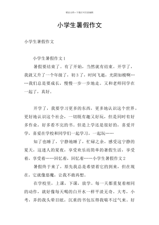 小学生暑假作文