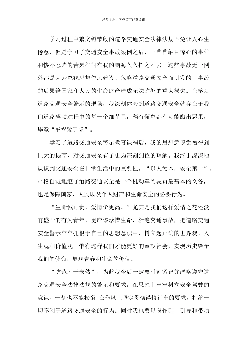 小学生最新道路交通安全的观后感_第3页