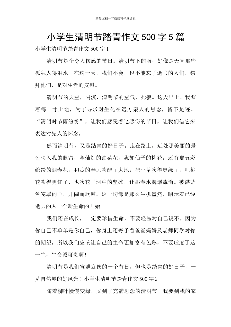 小学生清明节踏青作文500字5篇_第1页