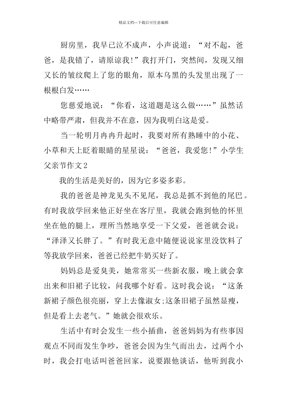 小学生父亲节作文_第2页