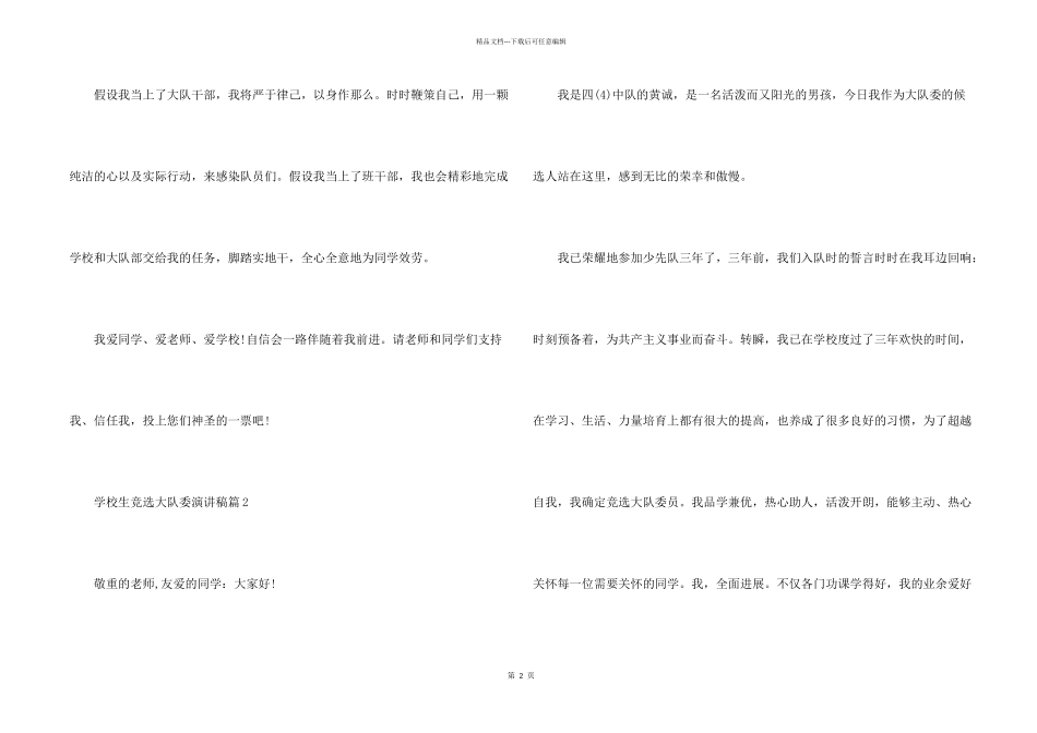 小学生竞选大队委演讲稿14篇_第2页