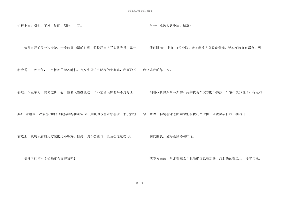 小学生竞选大队委演讲稿14篇_第3页