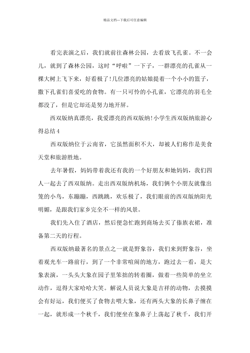 小学生西双版纳旅游心得总结_第3页