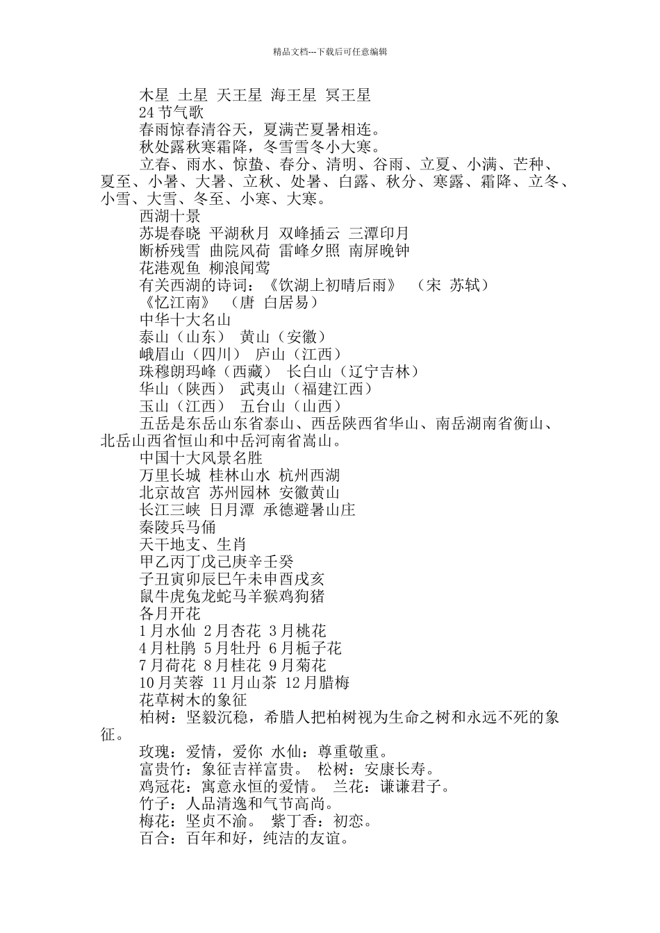小学语文课外知识常识积累汇总_第3页