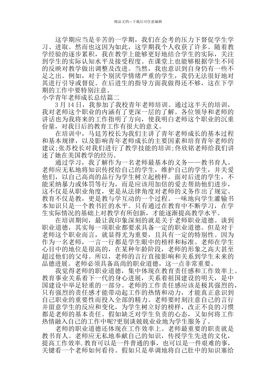 小学青年教师成长总结_第2页