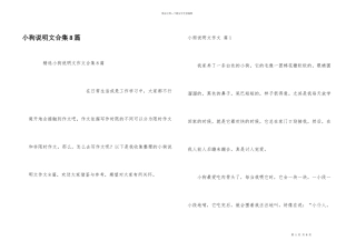 小狗说明文合集8篇