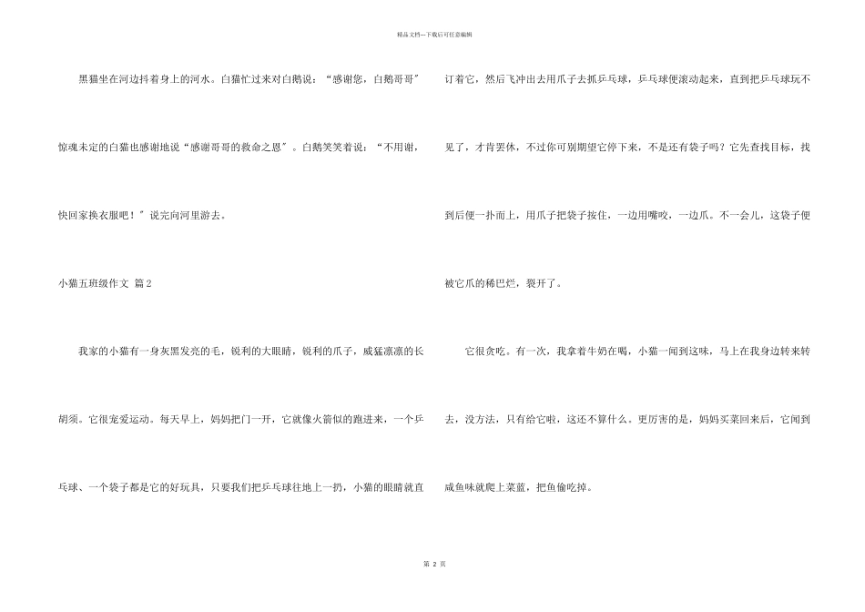 小猫五年级集合5篇_第2页