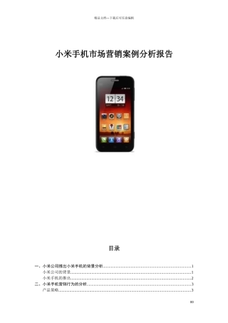 小米手机案例分析报告