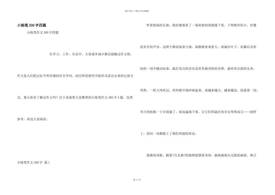 小练笔300字四篇_第1页