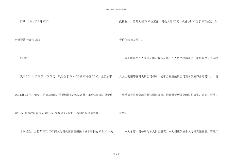 小额贷款申请书3篇_第3页