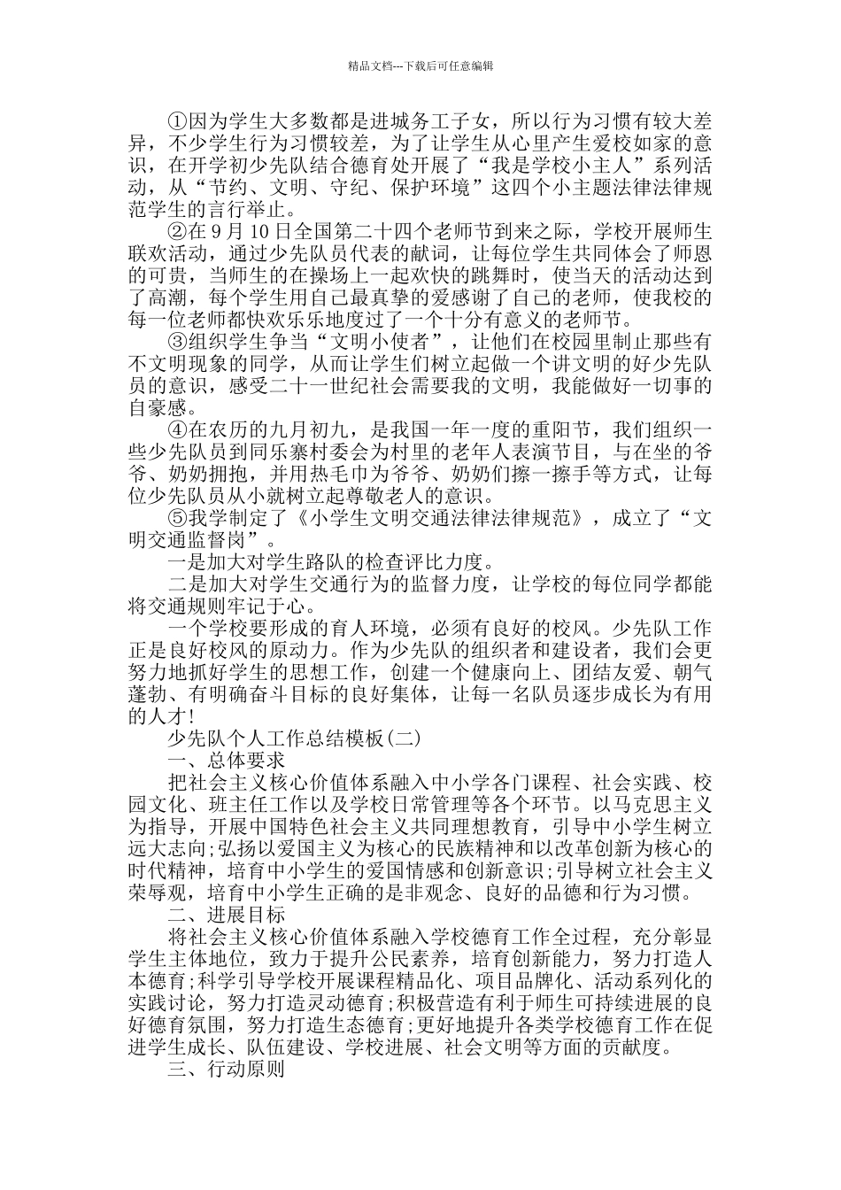 少先队个人工作总结模板5篇_第2页