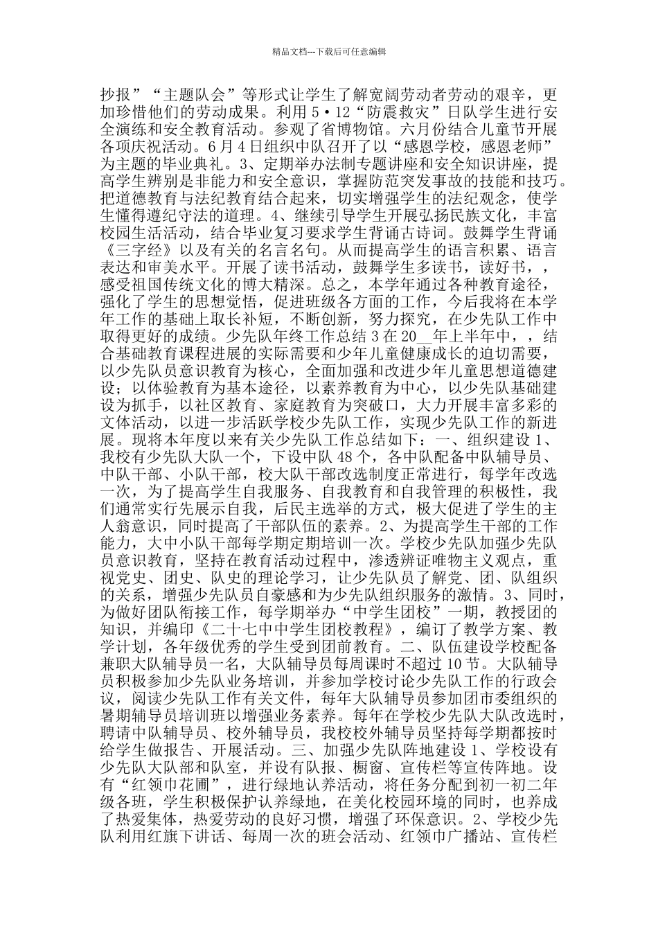 少先队年终工作总结2024范文_第3页