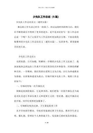 少先队工作总结