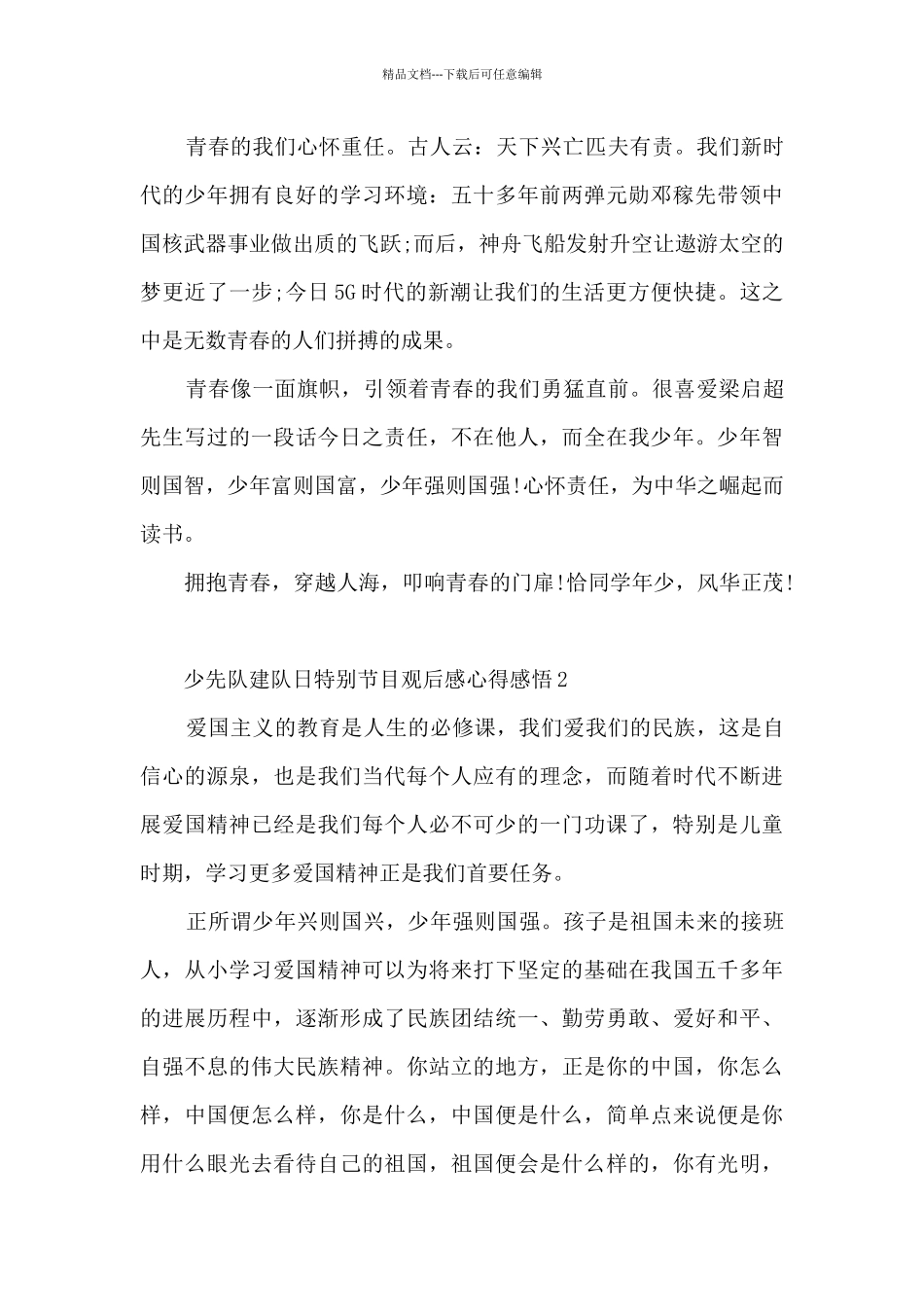 少先队建队日特别节目观后感心得感悟5篇_第2页