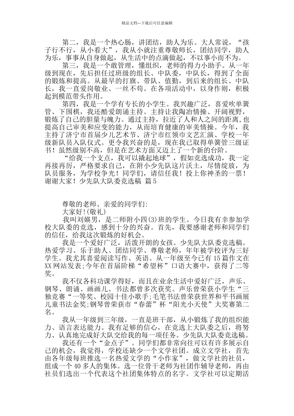 少先队大队委竞选稿合集6篇_第3页
