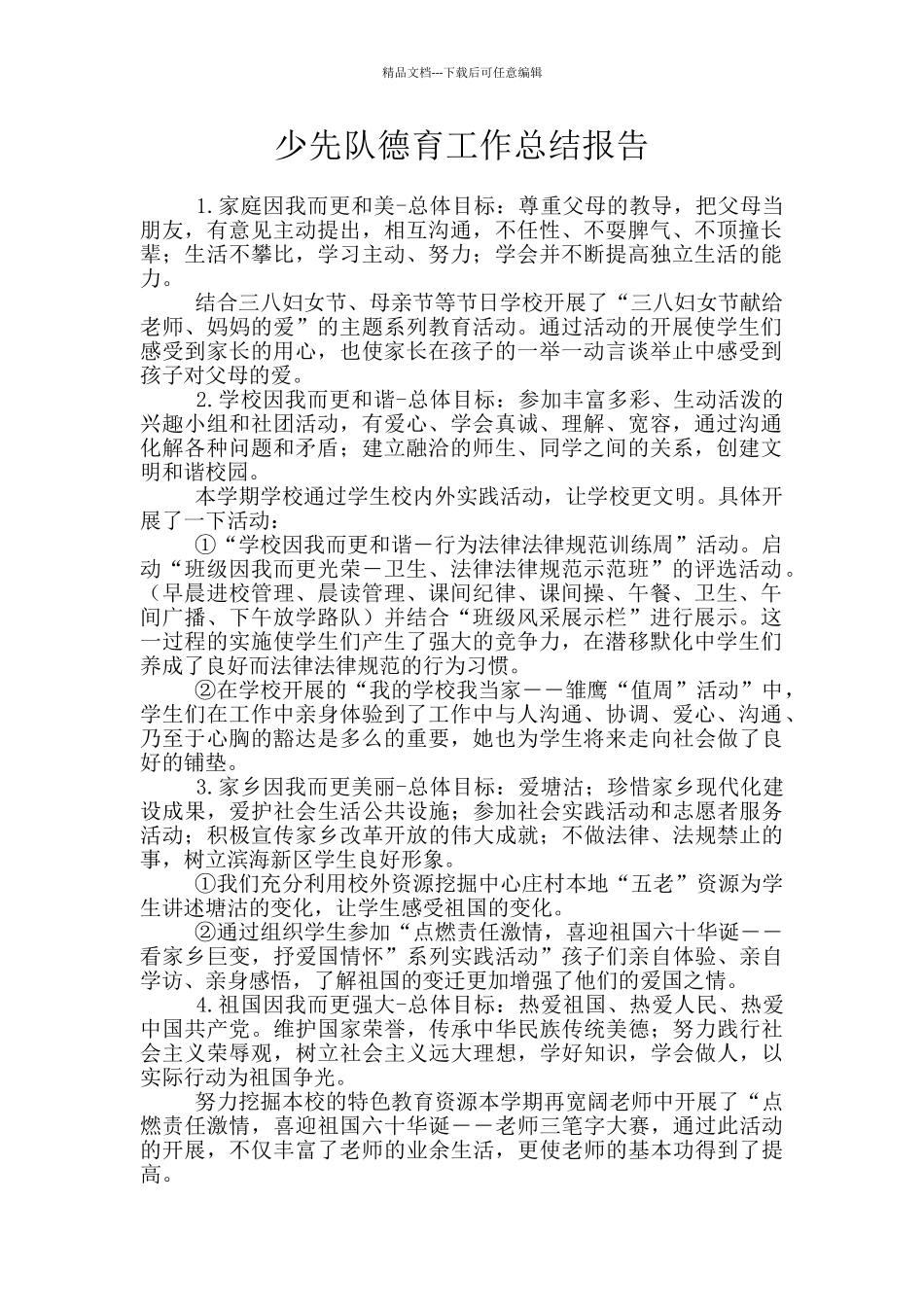 少先队德育工作总结报告_第1页