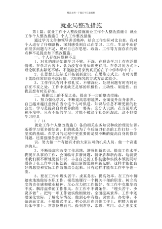 就业局整改措施