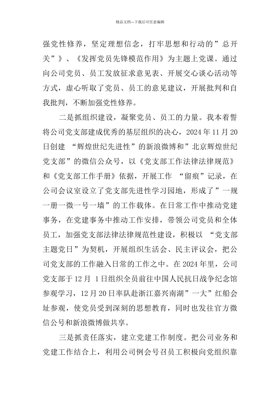 履行基层党建工作第一责任人党建工作述职报告_第2页