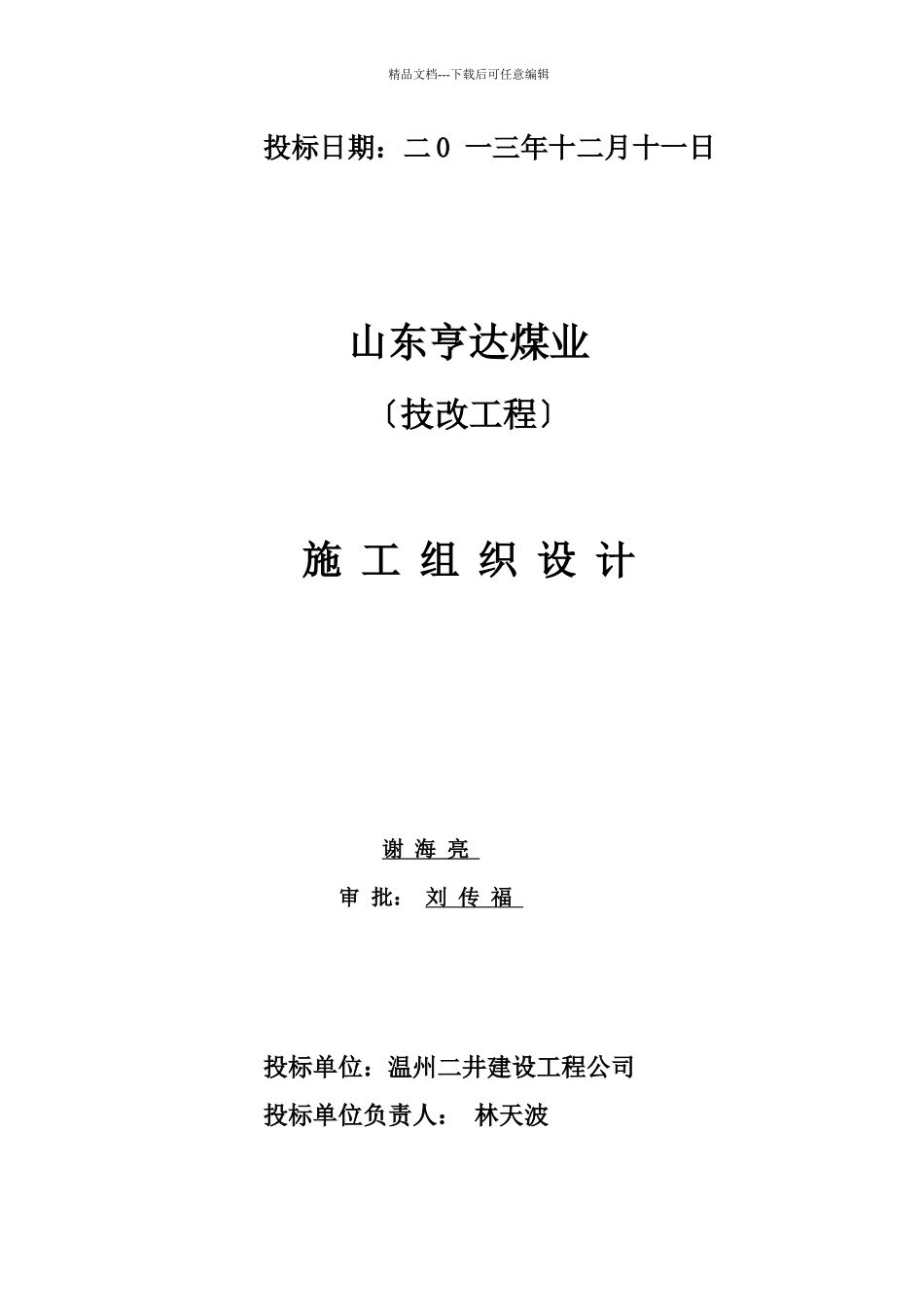 山东亨达煤业有限公司技改工程投标书_第2页