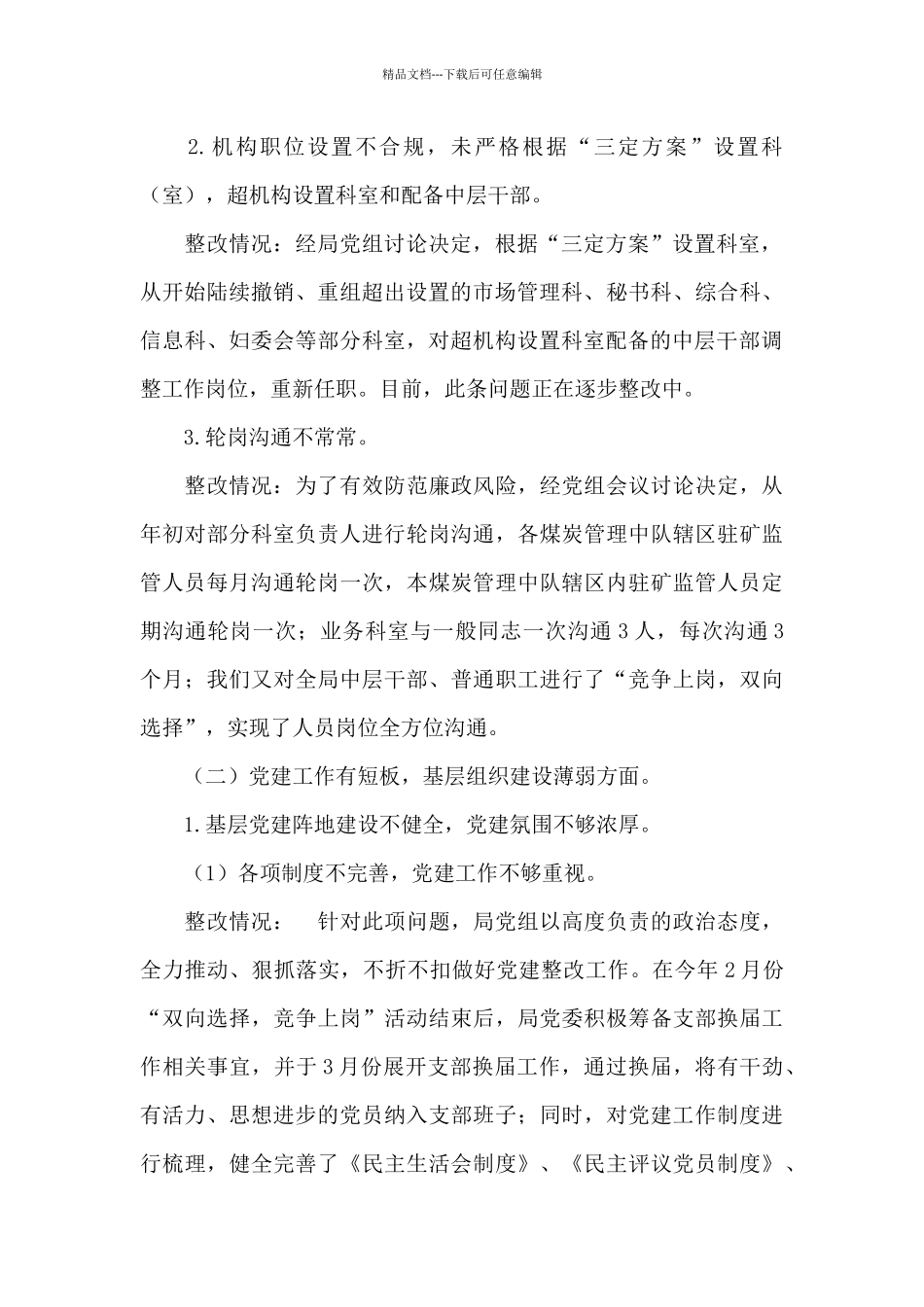 巡察整改专题生活会发言材料_第2页