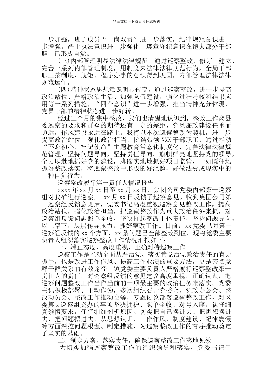 巡察整改履行第一责任人情况报告_第3页