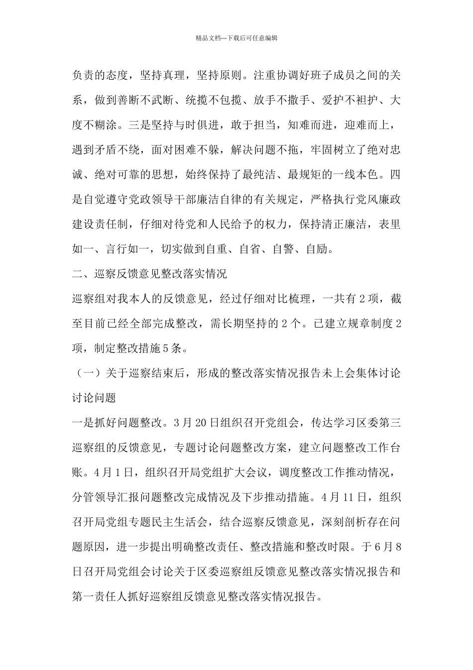 巡察整改履行第一责任人情况报告七篇_第3页