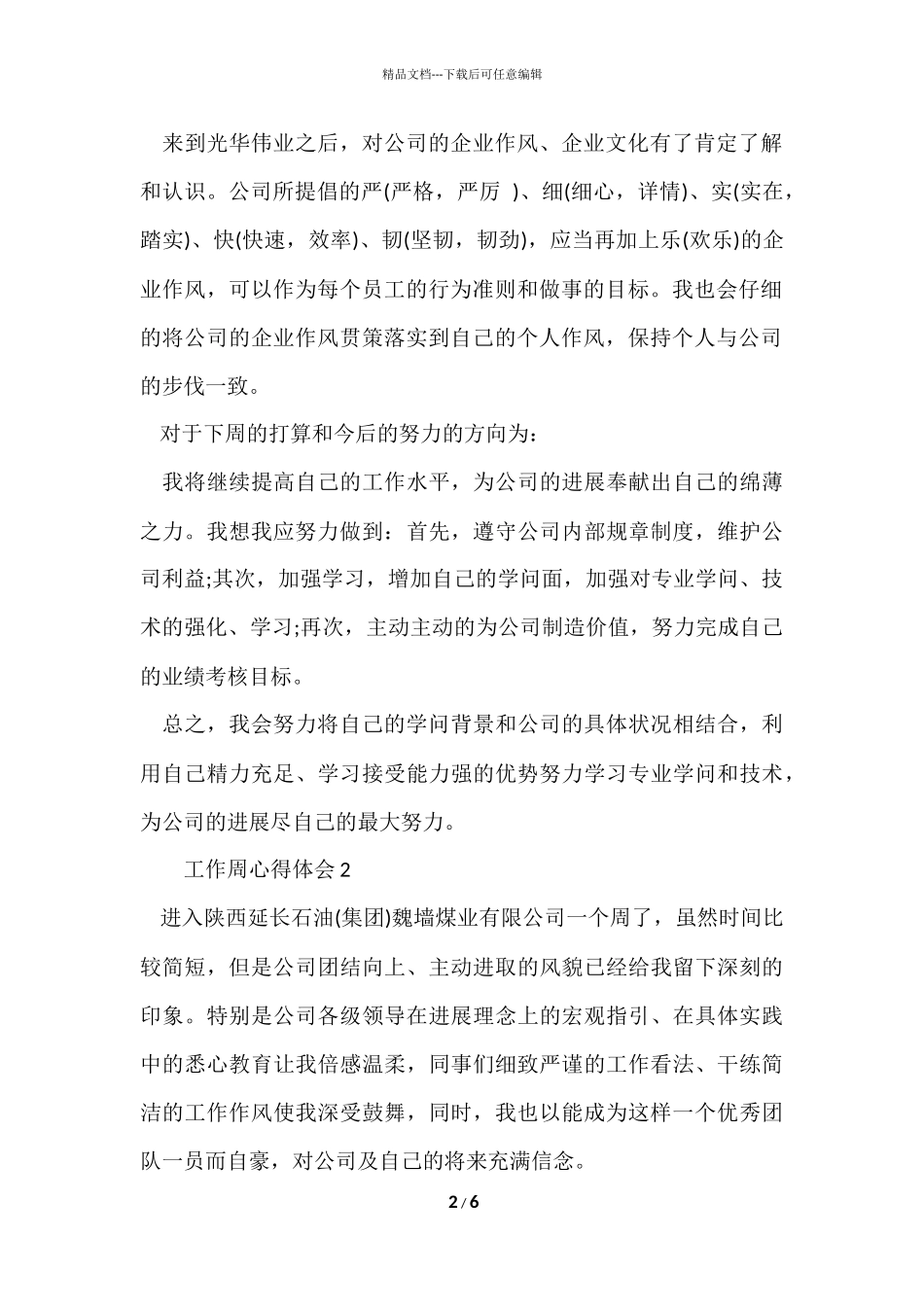 工作周心得体会_第2页