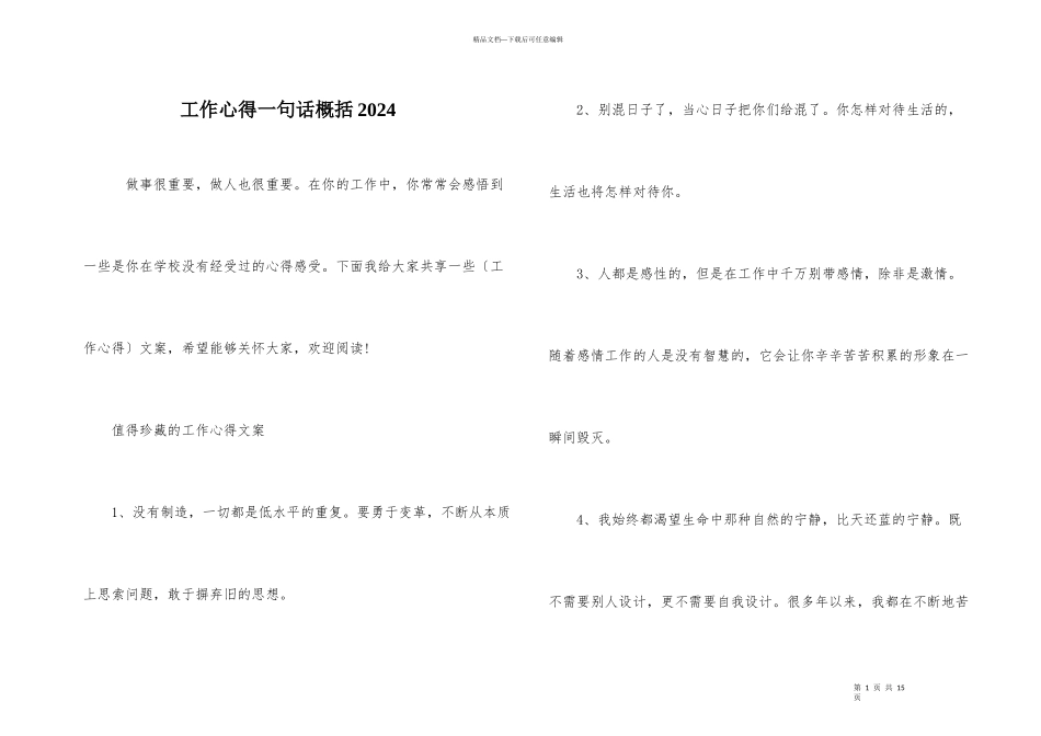 工作心得一句话概括2024_第1页