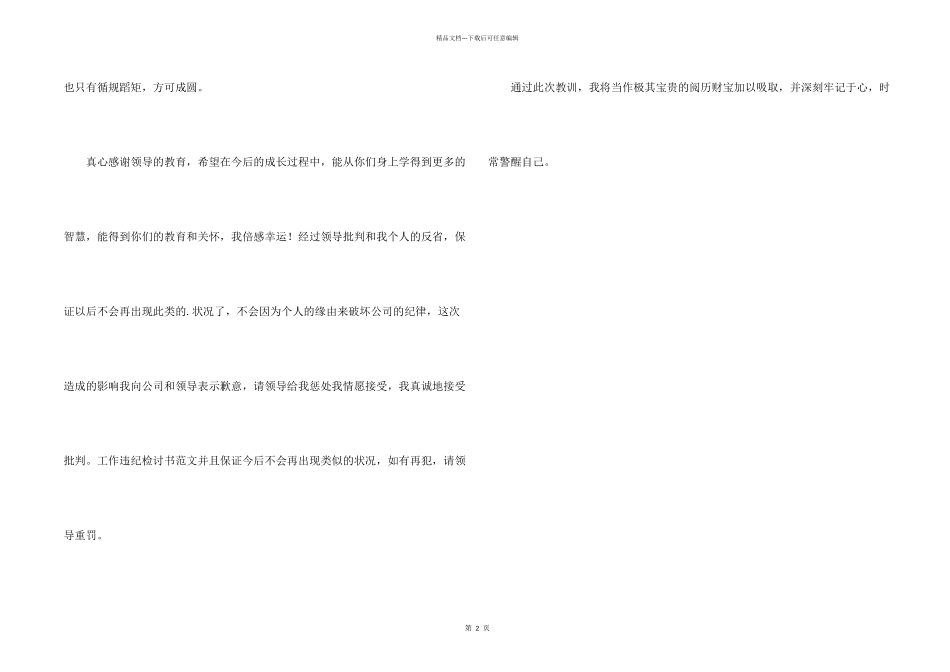 工作的违纪检讨书_第2页