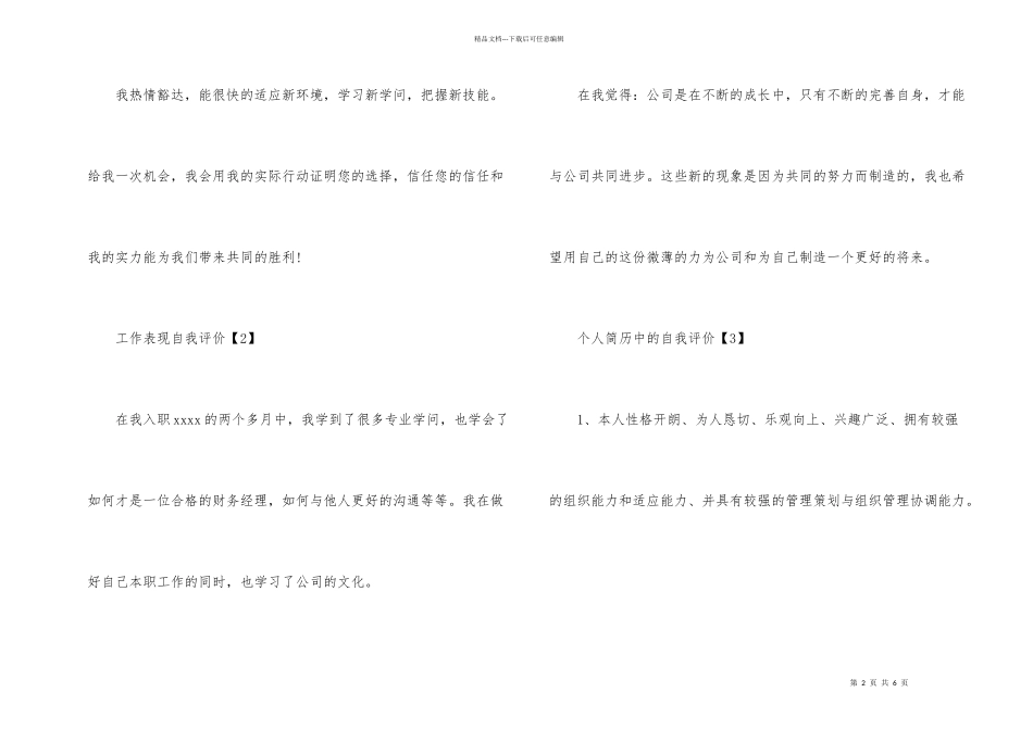 工作的自我评价_第2页