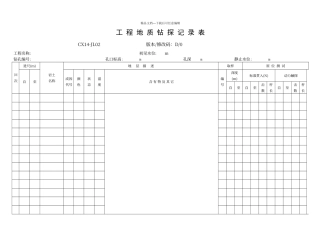 工程地质钻探记录表