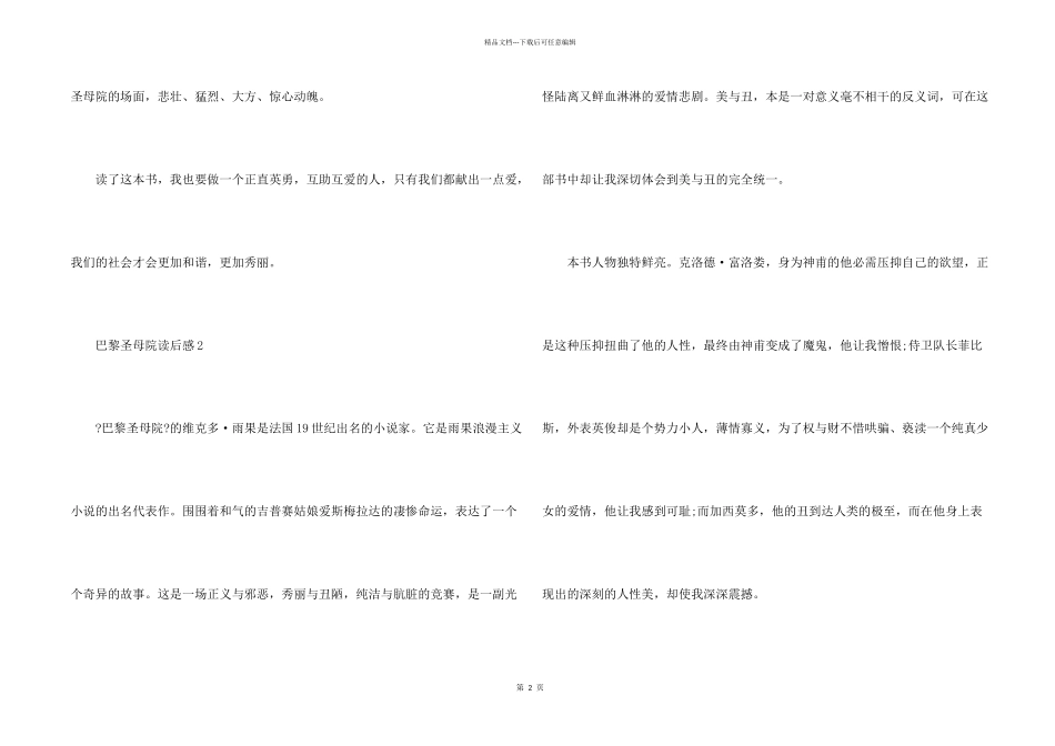 巴黎圣母院读后感11篇_第2页