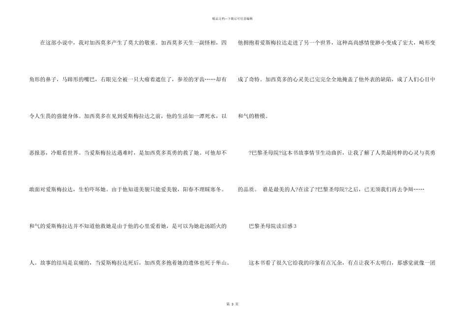 巴黎圣母院读后感11篇_第3页