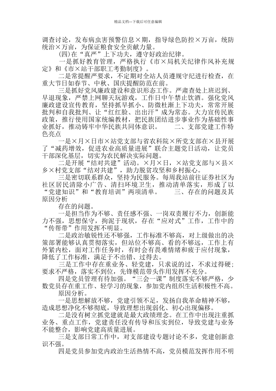 市X站支部书记抓党建述职报告模板_第2页