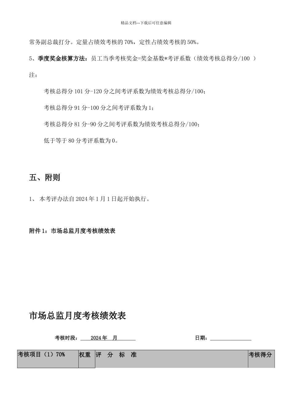 市场总监绩效考核方案_第3页